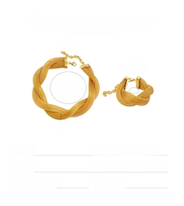 Mesh chain jewelry set specifications for gold stainless steel necklace and bracelet
