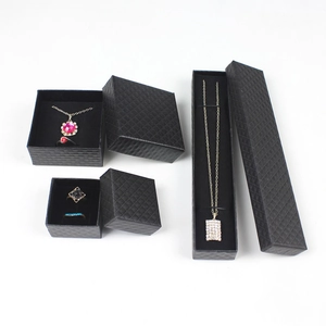 Jewelry Packaging Gift Box With Diamond Texture Ribbon Embossed Cardboard Box For Necklace Ring Earring Bracelet Watch Organizer
