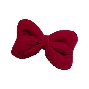 Red velvet bow hair clip for girls with elegant texture and three-dimensional shape