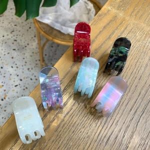 Acetate Hair Claw Clip Iridescent Gradient Marble Pattern French Style High Ponytail Holder For Women Accessory