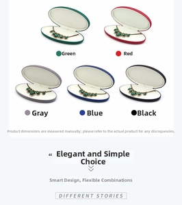 Multiple color options for oval PU leather jewelry cases featuring velvet lining