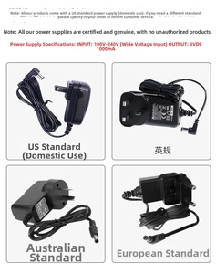 Power adapter set for watch winder with US, UK, AU, and EU plug types 100V-240V