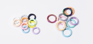 Colorful round spring gate rings for DIY jewelry making and keychain accessories