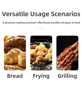 Versatile stainless steel tongs shown in bread baking, frying, and outdoor BBQ scenes