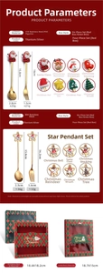 Close-up of Christmas stainless steel spoons and forks featuring festive PVC figurines