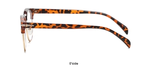 Detailed side view of vintage tortoiseshell eyewear frame with gold metal accents
