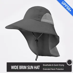 Sonnenschutzhut mit breiter Krempe, Nackenschutz und UPF50+ für Herren Outdoor
