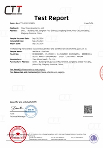 Official quality testing report for stainless steel heart necklaces showing compliance