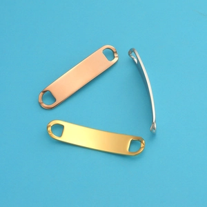 Curved stainless steel connector bars in gold, silver and rose gold for DIY jewelry