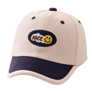 Cappellino da baseball per bambini in cotone con ricamo NICE smiley e blu navy