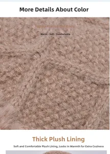 Detail of winter knit hat featuring thick plush fleece lining and dense thermal texture