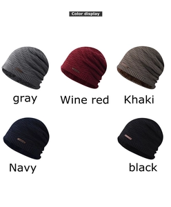 Color options of winter beanie hats with warm fleece lining and decorative tags
