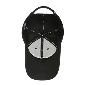 Inside view of cotton baseball cap showing reinforced stitching and fashion taping