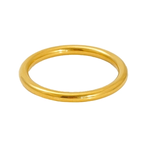 Minimalist 18k gold plated stainless steel ring with a polished smooth finish
