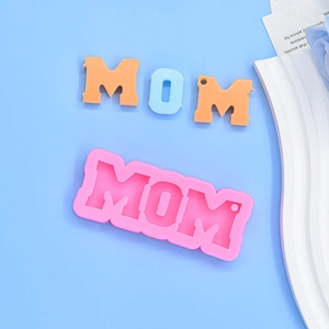Stampo in silicone MOM per portachiavi fai-da-te in resina con campioni colorati