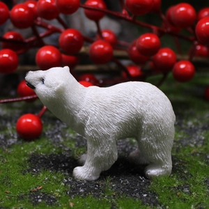 Figurine d'ours polaire en résine pour jardin de succulentes et micro paysage décoratif
