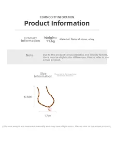 Size chart showing 47.5cm length and 11.6g weight for the vintage heart bead necklace