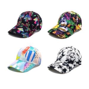 Polyester Baseball Cap Mushroom Skull Graphic Print Sun Protection Outdoor Casual Snapback Hat For Men Women