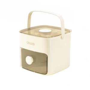 Moule à glaçons beige et marron portable avec poignée pour rangement facile au congélateur