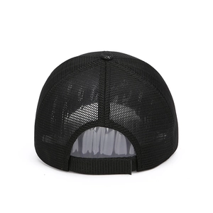Berretto da baseball da uomo in rete nera con cinturino posteriore regolabile in velcro
