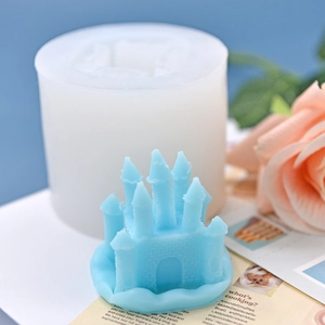 DIY castle shaped silicone mold for cakes and candles with detailed textured finish