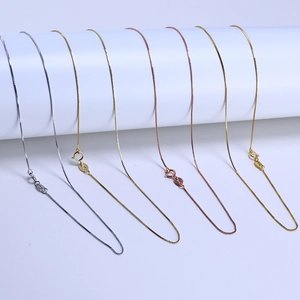 Three rows of S925 sterling silver box chains in silver, gold and rose gold finishes