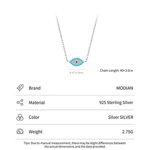 S925 sterling silver evil eye necklace with turquoise crystals and pavé cubic zirconia