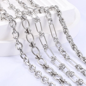 Chaînes à bijoux en acier inoxydable argenté pour la création de colliers et bracelets DIY
