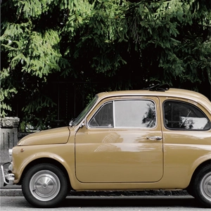 6-inch waterproof outdoor number stickers on a yellow vintage car door