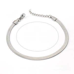 Detail showing stainless steel blade chain width options from 2.0mm up to 5.0mm