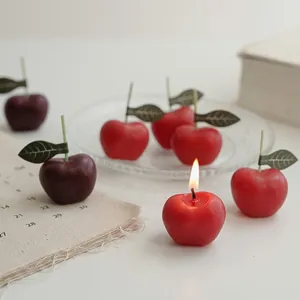 Vela Aromática Con Forma De Cereza Simulación De Frutas Cera De Soja Aromaterapia Decoración Del Hogar Regalo