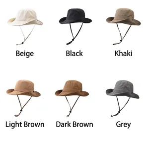 Outdoor waterproof sun bucket hats in six colors with adjustable drawstring for women
