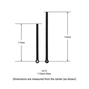 Aluminum clock hands set 1073 in black finish for quartz clock movement repair