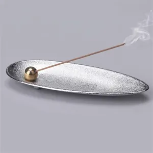 Incense Burner Holder Metal Boat Shape Adjustable Angle Ball Stick Censer Ash Catcher Zen Modern Home Decor