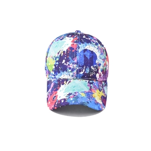 Colorful graffiti cotton baseball hat with multi-color paint splash street style design