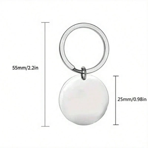 Detailed dimensions of silver Bee Happy keychain with 25mm pendant and 55mm total length