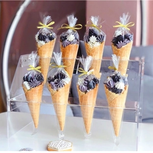 Double-tier transparent acrylic display stand for flower cones and ice cream party desserts