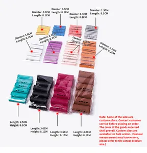 Size chart showing nylon hair rollers in various diameters from 0.7cm to 4.0cm