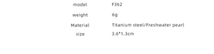 Specifications of titanium steel and freshwater pearl irregular earrings model F362