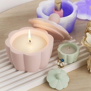 Hexagon flower-shaped silicone molds for DIY candle jars and storage containers