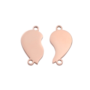 Connecteurs cœur en acier inoxydable or rose pour la fabrication de bijoux DIY
