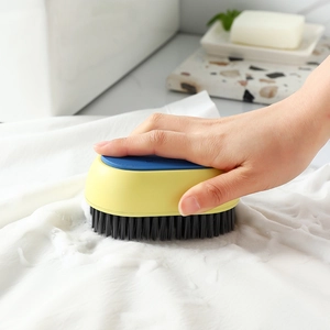 Multifunctional cleaning brush with soft bristles and long handle for laundry and shoes