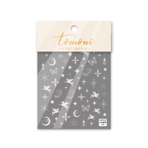 Detail of 5D embossed nail stickers featuring pink unicorns, stars and moon patterns