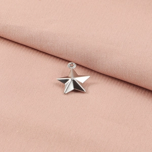 Close-up of a silver starfish pendant in polished stainless steel for DIY jewelry