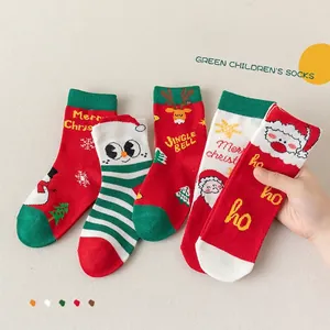 Calze Di Natale Per Bambini Cotone Pettinato Cartone Animato Renna Pupazzo Di Neve Babbo Natale Traspiranti Per Bimbi Bimbe