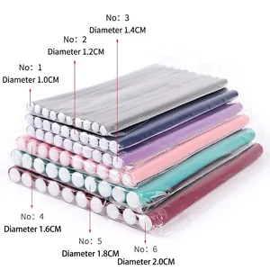 Universal heatless hair rollers set with various diameters for sleeping hairstyles