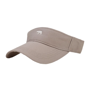 Khaki breathable open top sun hat with white bear embroidery for outdoor running