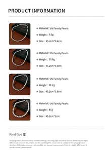 Größentabelle mit Perlendurchmessern und Gewichten für französische Perlenketten 4mm bis 10mm