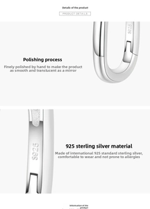 Detailed view of S925 sterling silver earring with manual fine polishing finish