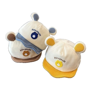 Casquettes de baseball mignonnes en velours pour bébé avec oreilles d'ours en 3D